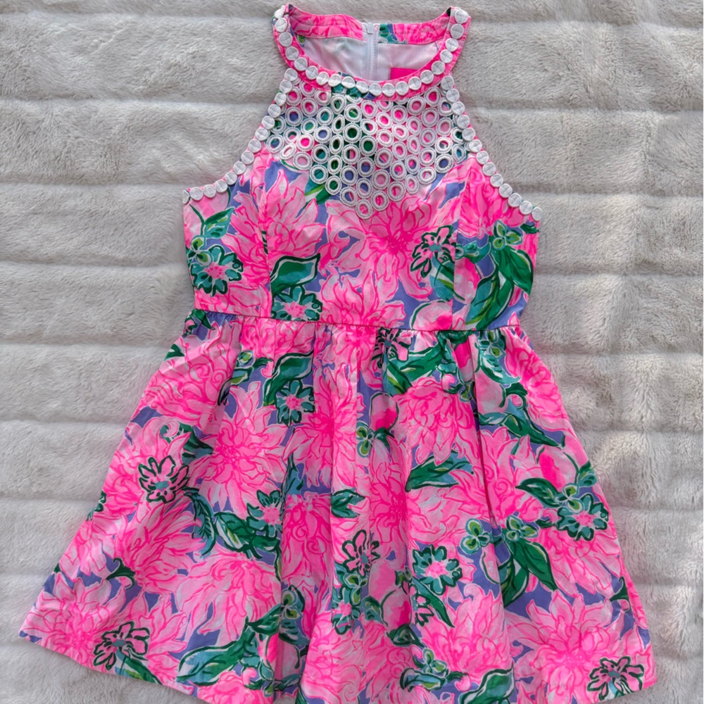 Lilly Pulitzer Pink and Green Floral Kids dress